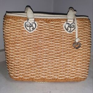 Brighton Straw & Leather Handbag Purse